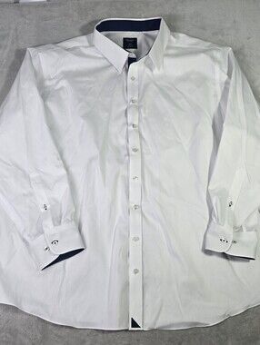 UNTUCKit Shirt Mens Large White Long Sleeve Button Up 4XLT